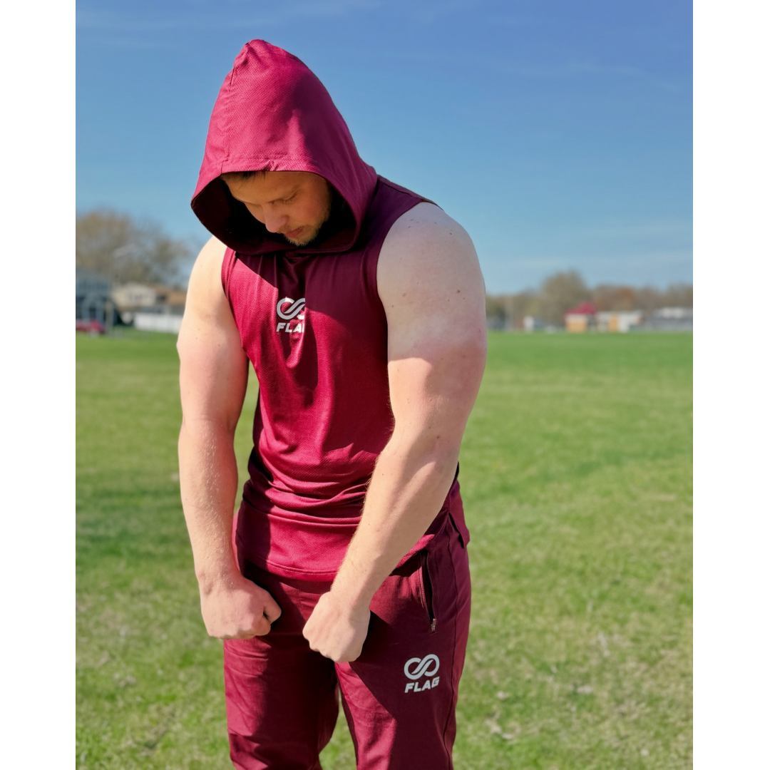 INFINITE Crimson Red Sleeveless Hoodie