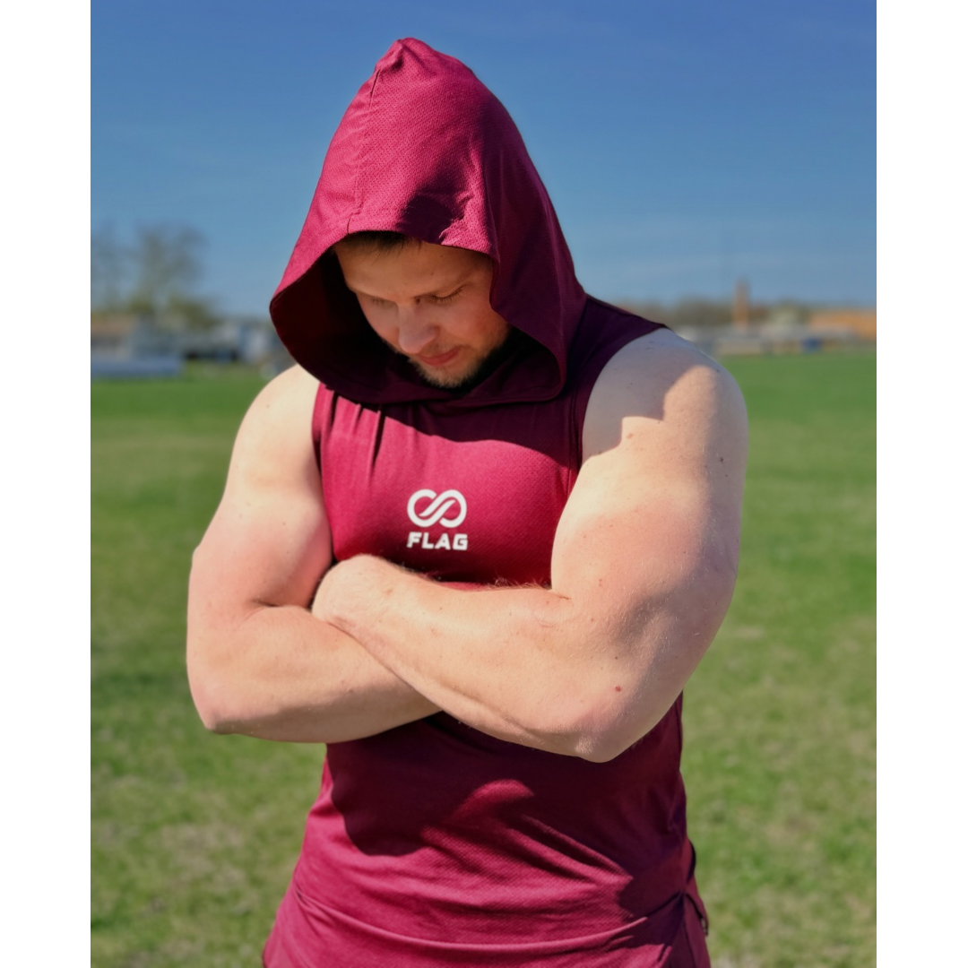 INFINITE Crimson Red Sleeveless Hoodie