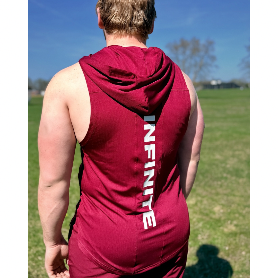 INFINITE Crimson Red Sleeveless Hoodie